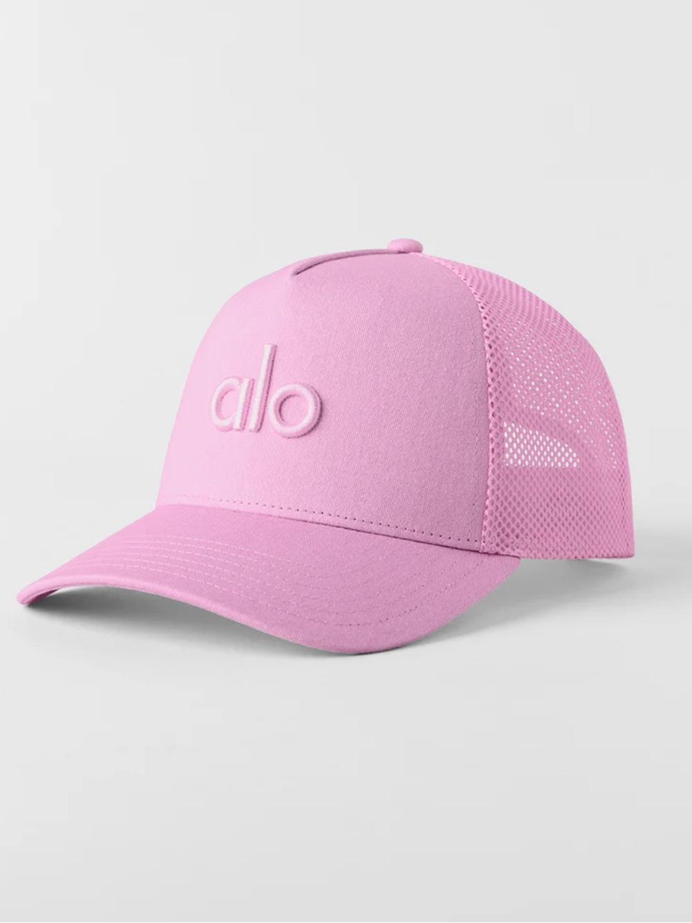 Alo District Trucker Hat Candy Heart Pink NWT